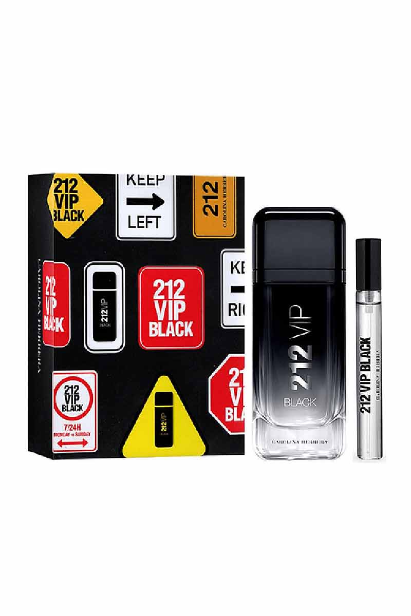 Carolina Herrera Set 212 VIP Black Eau De Parfum For Men + Perfume Viajero