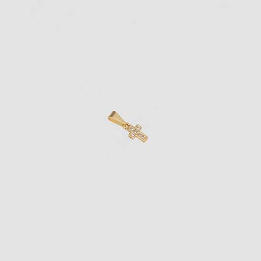 Exclusividades Mini Cruz Con Circonias en oro laminado 18k